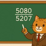 雨の月曜日に「5080/5207」の約分の問題を解く